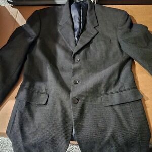 Zagato Sport Coat Cotton Blazer Mens 42R Navy Blue Jacket